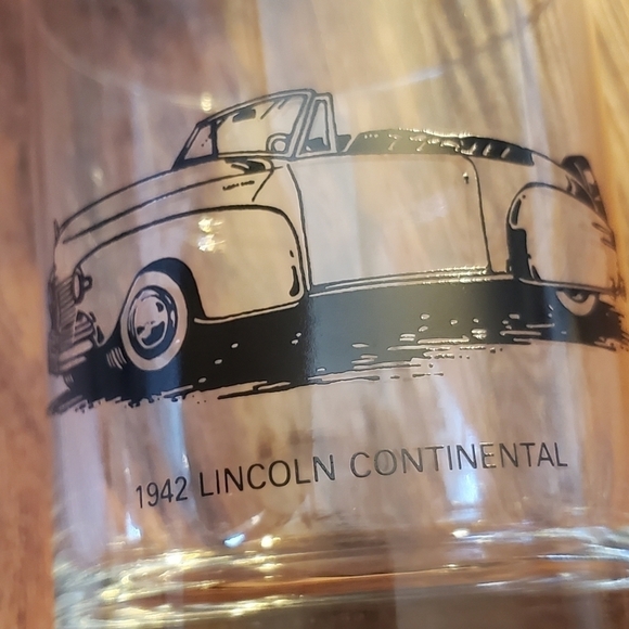 Antique Car Clear Glass Cups Set Of 5, Cord& Lincoln Continental 4"H×3"D - Picture 8 of 14